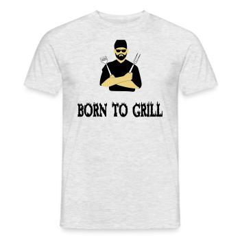 BBQ grilling - Men's T-Shirt - heather grey - Front - AI Model Male 178 dark (178cm)