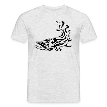 Tribal Pike - Männer T-Shirt - Grau meliert - Vorne - AI Model Male 178 dark (178cm)