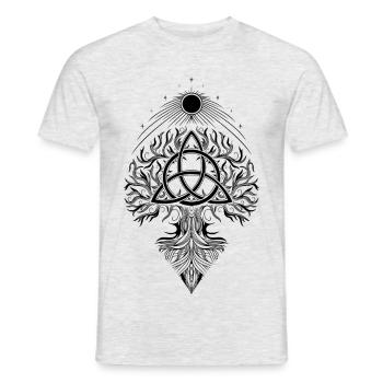 Yggdrasil Tree of Life Triquetra - Men's T-Shirt - heather grey - Front - AI Model Male 178 dark (178cm)