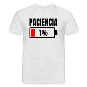 Patience at 1% Funny Phrase and Ironic Idea Out Of - Men's T-Shirt - heather grey - Front - AI Model Male 178 dark (178cm)