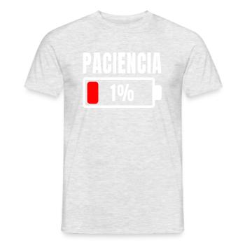 Patience at 1% Funny Phrase and Ironic Idea Out Of - Men's T-Shirt - heather grey - Front - AI Model Male 178 dark (178cm)