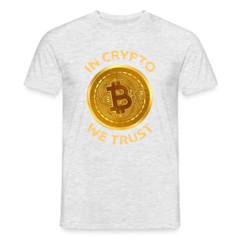 In Crypto We Trust Large Bitcoin Coin Design Tradi - Men's T-Shirt - heather grey - Front - AI Model Male 178 dark (178cm)