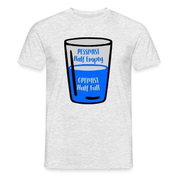 Le verre optimiste est à moitié plein de verre pessimiste est Hal - T-shirt homme - gris chiné - Devant - AI Model Male 178 dark (178cm)
