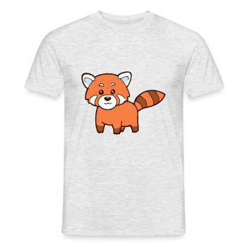 Süßer Katzenbär Roter Panda Red Panda - Männer T-Shirt - Grau meliert - Vorne - AI Model Male 178 dark (178cm)