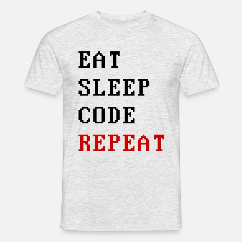 eat sleep code repeat - Männer T-Shirt - Grau meliert