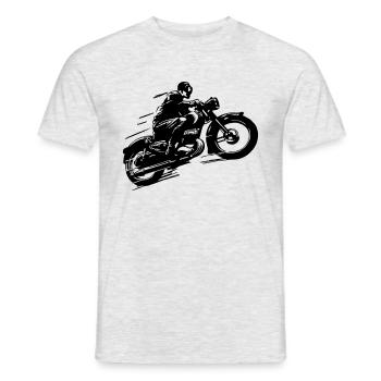 Moto classique vélo003 - T-shirt homme - gris chiné - Devant - AI Model Male 178 dark (178cm)