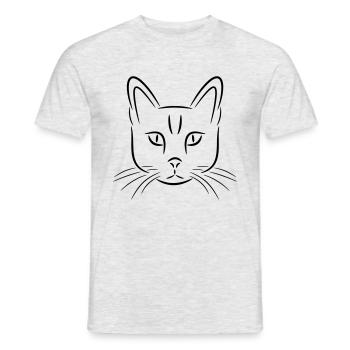 cat - Men's T-Shirt - heather grey - Front - AI Model Male 178 dark (178cm)