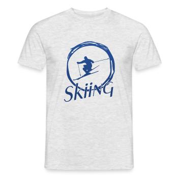 skiing, ski fahren, ski - Männer T-Shirt - Grau meliert - Vorne - AI Model Male 178 dark (178cm)