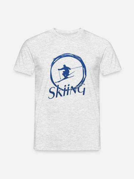 skiing, ski fahren, ski - Männer T-Shirt - Grau meliert