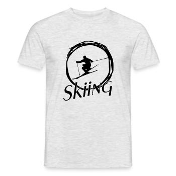 skiing, ski fahren, ski, geschenk für skifahrer - Männer T-Shirt - Grau meliert - Vorne - AI Model Male 178 dark (178cm)