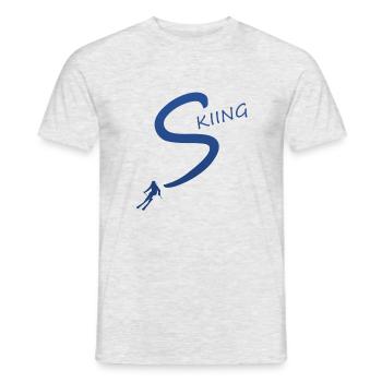 skiing - Männer T-Shirt - Grau meliert - Vorne - AI Model Male 178 dark (178cm)