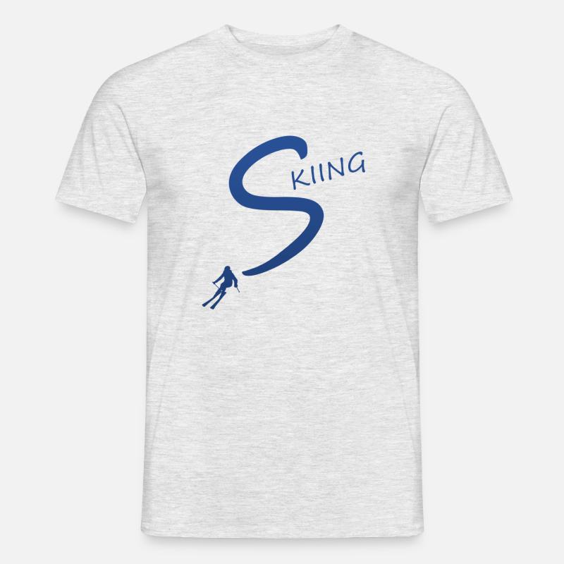 skiing - Männer T-Shirt - Grau meliert