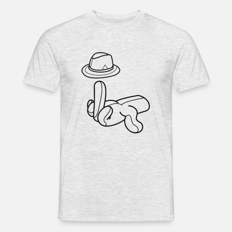 Mittelfinger Hut Comic Hand Geschenk - Männer T-Shirt - Grau meliert