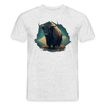 Yak Lover Illustration - T-shirt homme - gris chiné - Devant - AI Model Male 178 dark (178cm)
