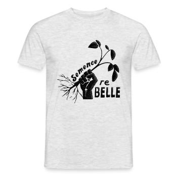 Semence rebelle (n) - T-shirt homme - gris chiné - Devant - AI Model Male 178 dark (178cm)