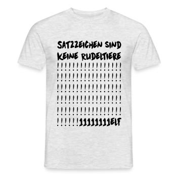 Satzzeichen sind keine Rudeltiere 11elf - Männer T-Shirt - Grau meliert - Vorne - AI Model Male 178 dark (178cm)