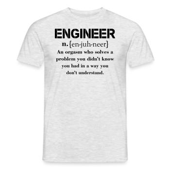 Engineer Definition Funny T-shirt - Men's T-Shirt - heather grey - Front - AI Model Male 178 dark (178cm)