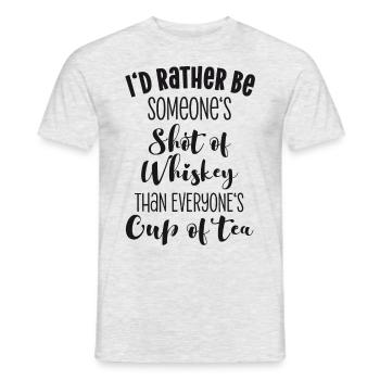 Shot whisky Coupe de thé citation fun Spruch lustig - T-shirt homme - gris chiné - Devant - AI Model Male 178 dark (178cm)