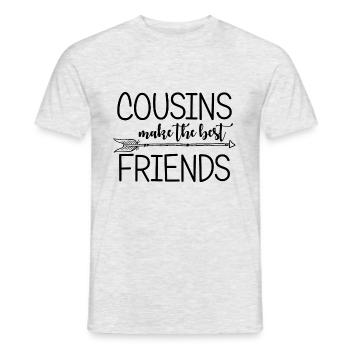Les cousins se font les meilleurs amis. Cadeaux de famille - T-shirt homme - gris chiné - Devant - AI Model Male 178 dark (178cm)