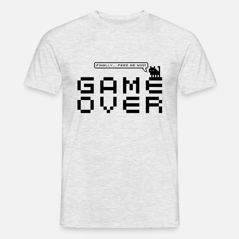 gameover design - Männer T-Shirt - Grau meliert
