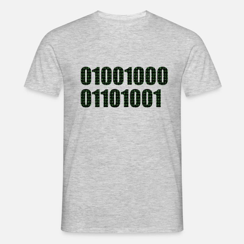 Binary code "Hi" - Men's T-Shirt - heather grey