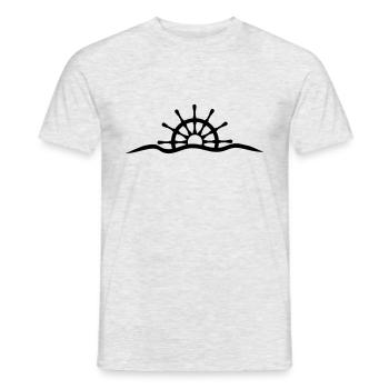 Steering wheel under water waves design - Men's T-Shirt - heather grey - Front - AI Model Male 178 dark (178cm)