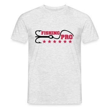 Fishing Pro - Men's T-Shirt - heather grey - Front - AI Model Male 178 dark (178cm)