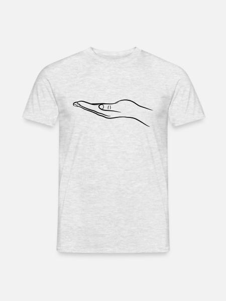 Hand offen nehmen - Männer T-Shirt - Grau meliert