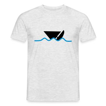 distress_boat - Männer T-Shirt - Grau meliert - Vorne - AI Model Male 178 dark (178cm)