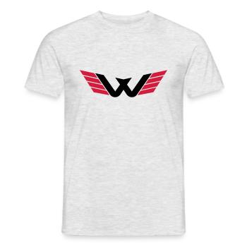 W Logo - Men's T-Shirt - heather grey - Front - AI Model Male 178 dark (178cm)