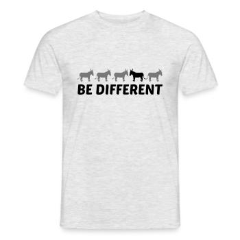 text different be different donkey horse pony small pac - Men's T-Shirt - heather grey - Front - AI Model Male 178 dark (178cm)