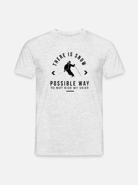 Ski Skihase Skiurlaub Winterurlaub Geschenk - Männer T-Shirt - Grau meliert