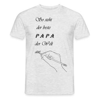der beste papa - Männer T-Shirt - Grau meliert - Vorne - AI Model Male 178 dark (178cm)