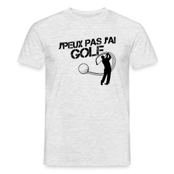 Je peux pas j ai golf - T-shirt homme - gris chiné - Devant - AI Model Male 178 dark (178cm)
