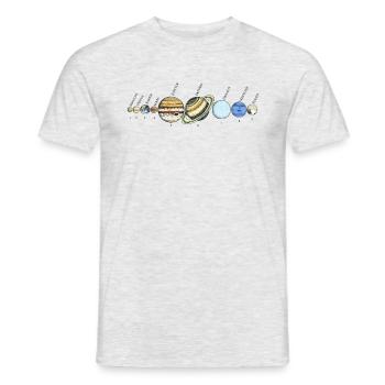 Solar System Astrophysic Planets, Solar System - Men's T-Shirt - heather grey - Front - AI Model Male 178 dark (178cm)