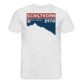 Randonnée au Schilthorn, Ski, Oberland bernois, Suisse - T-shirt homme - gris chiné - Devant - AI Model Male 178 dark (178cm)