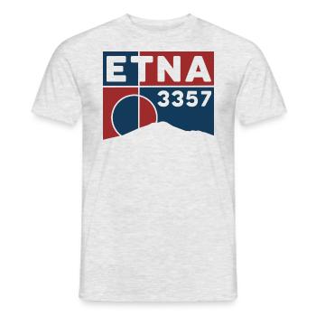 Etna Etna Mongibello volcano mountain Sicily souvenir - Men's T-Shirt - heather grey - Front - AI Model Male 178 dark (178cm)