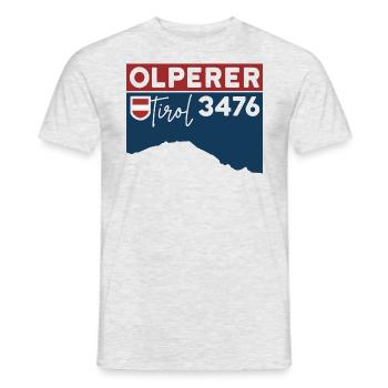Olperer Nordgrat Brücke Überschreitung Wanderung - Männer T-Shirt - Grau meliert - Vorne - AI Model Male 178 dark (178cm)