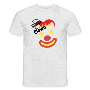 lachender Clown Kostüm Fasching Karneval Stempel - Männer T-Shirt - Grau meliert - Vorne - AI Model Male 178 dark (178cm)