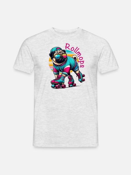 Rollmops - Männer T-Shirt - Grau meliert
