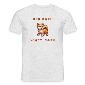 Dog Hair, don't care Shiba Inu doggo - Men's T-Shirt - heather grey - Front - AI Model Male 178 dark (178cm)