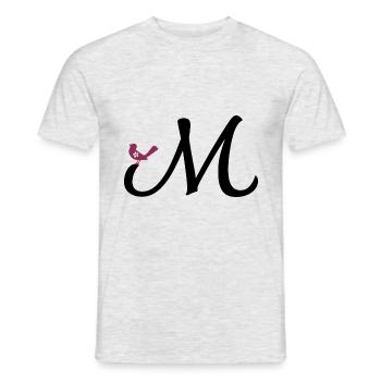 Letter M with Bird - Men's T-Shirt - heather grey - Front - AI Model Male 178 dark (178cm)