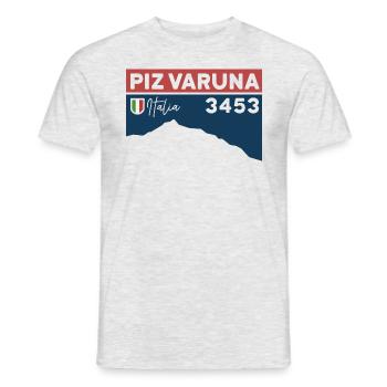 Piz Varuna Ski Touring Ski Resort Hiking Normal Route - Men's T-Shirt - heather grey - Front - AI Model Male 178 dark (178cm)