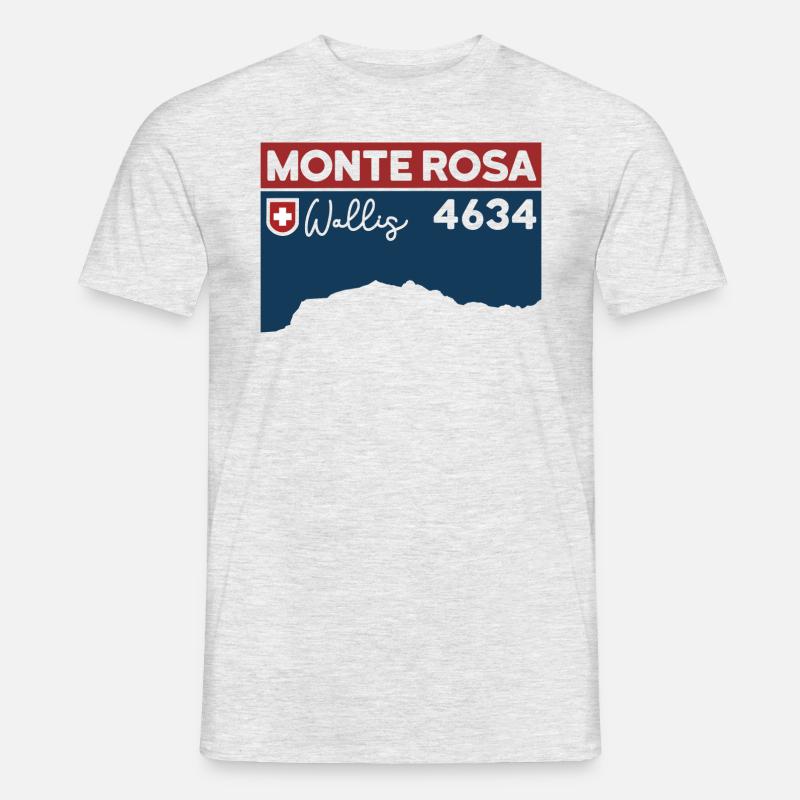 Monte Rosa Massiv Dufourspitze Wanderung Wallis - Männer T-Shirt - Grau meliert