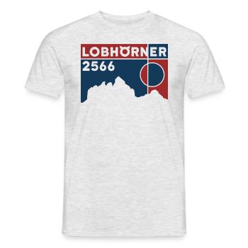 Lobhörner Hike Crossing Topo Ski Tour - T-shirt homme - gris chiné - Devant - AI Model Male 178 dark (178cm)