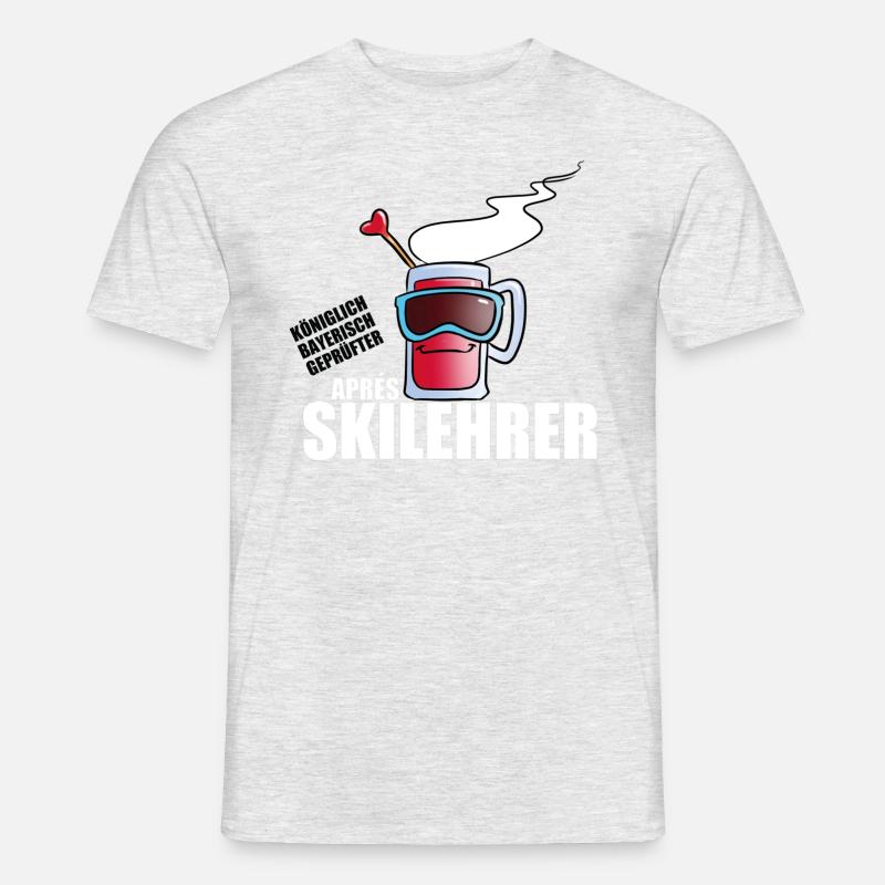 Istruttore di sci Bavarian Monkey Après Ski - T-shirt uomo - grigio melange