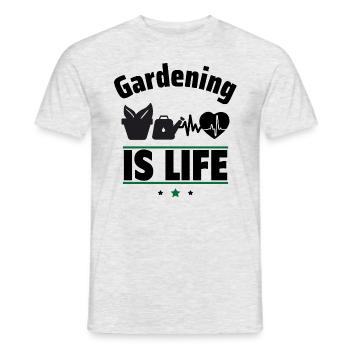 Gardening is life - Men's T-Shirt - heather grey - Front - AI Model Male 178 dark (178cm)