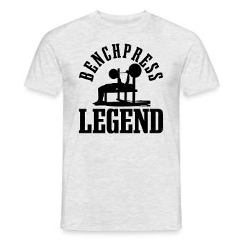 Benchpress Legend Fitnesstraining - Männer T-Shirt - Grau meliert - Vorne - AI Model Male 178 dark (178cm)