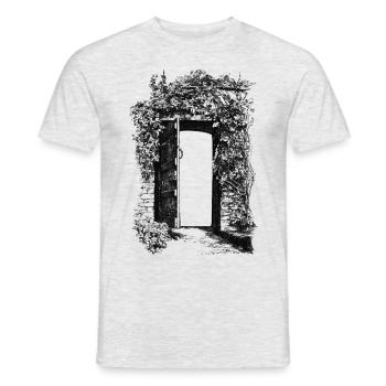 Altes Tor Tür Ruine Landhaus - Männer T-Shirt - Grau meliert - Vorne - AI Model Male 178 dark (178cm)