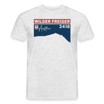 Wilder Freiger Bergtour Roter Grat Gipfel Höhe - Männer T-Shirt - Grau meliert - Vorne - AI Model Male 178 dark (178cm)